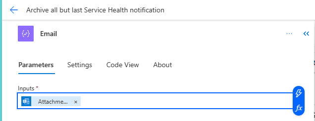 Incorrect input value shown in the action